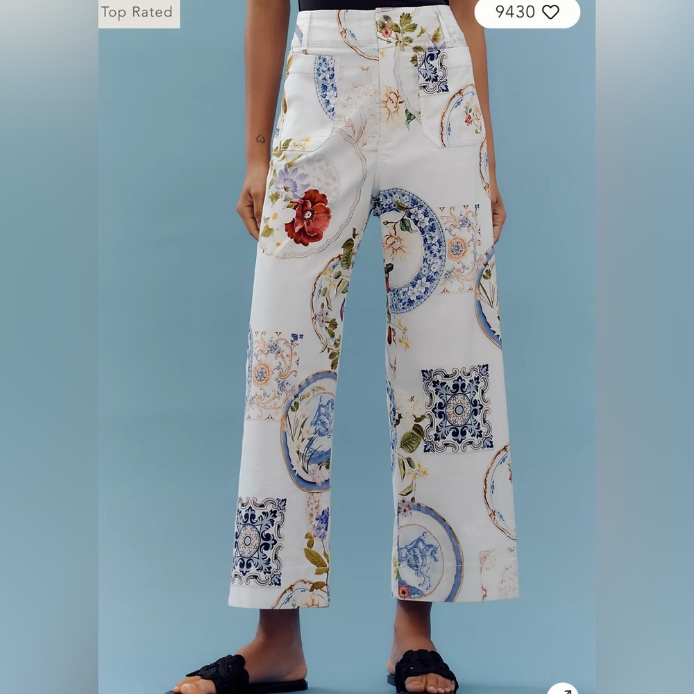 Anthropology Colette Cropped Wide-Leg Pants by Maeve: Magic Fabric Edition